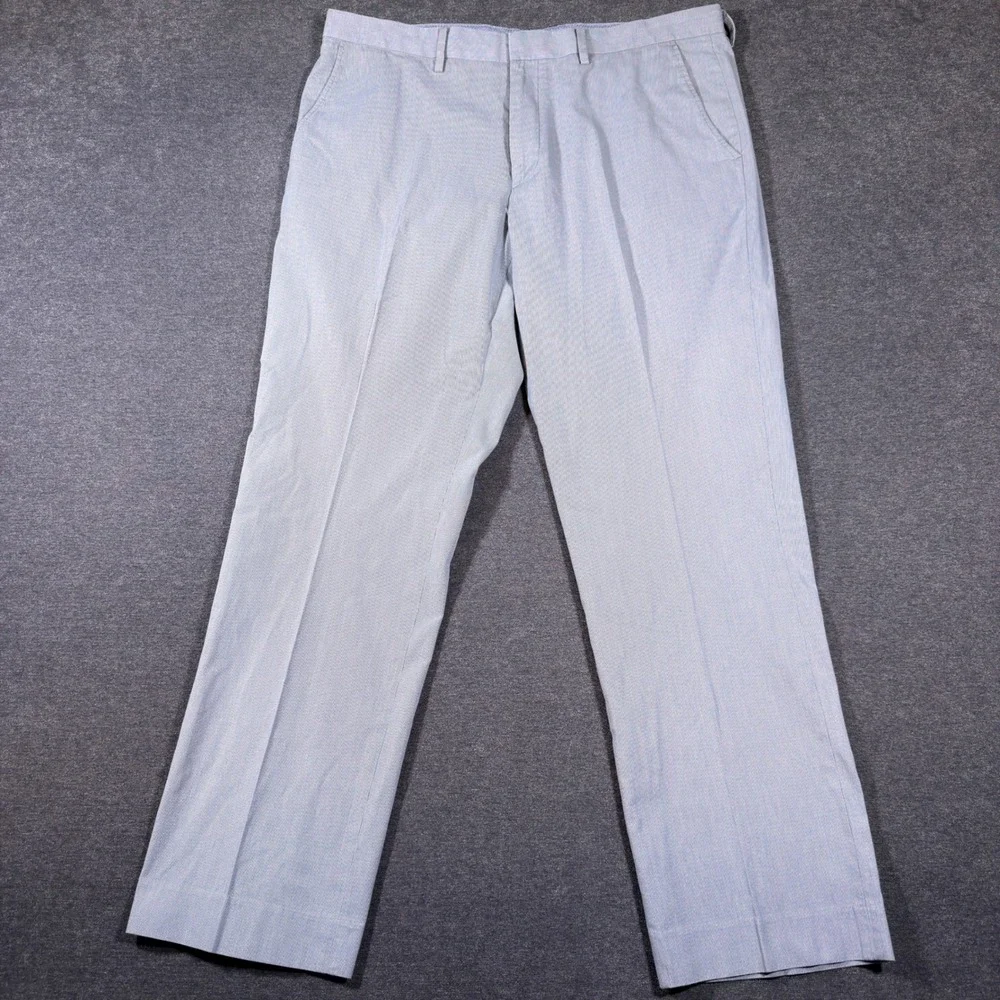 J.Crew Pants Mens 36x30 Blue Seersucker Classic Fit Cotton Chino Trousers